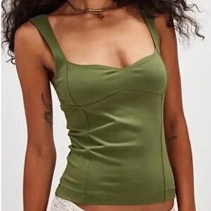 NEW FREE PEOPLE Somewhere Sometime Cami Tank Bustier Shape Small Norweigan Woods